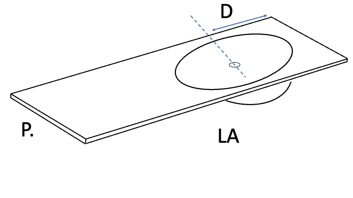 Plan vasque Design, fabrication sur mesure, Largeur 60 à 20 cm x Profondeur 40 à 60 cm, résine minérale ACRYSTONE® SOLID-SURFACE Finition lisse blanc mate, Livraison Offerte et Rapide.